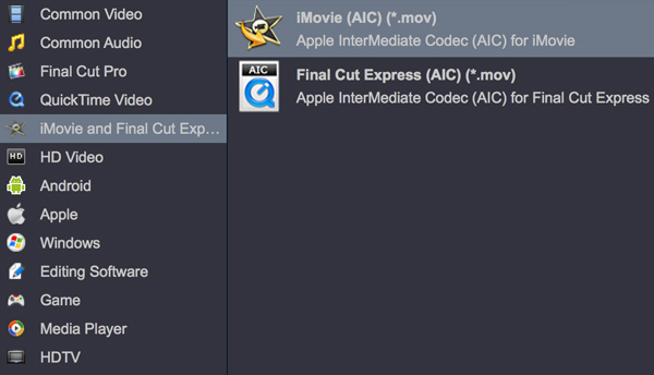 Convert MTS video to iMovie AIC MOV on Mac