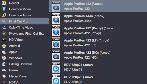 Convert MXF to ProRes 422 MOV and ProRes 4444 MOV for Final Cut Pro