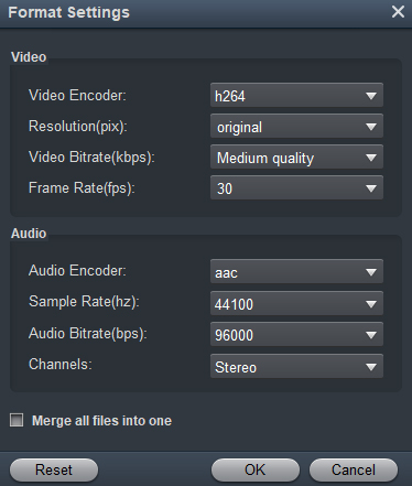 MKV to M4V Converter - Settings