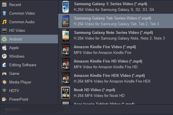 Rip and convert Blu-ray to Galaxy Tab S 10.5/8.4 video format