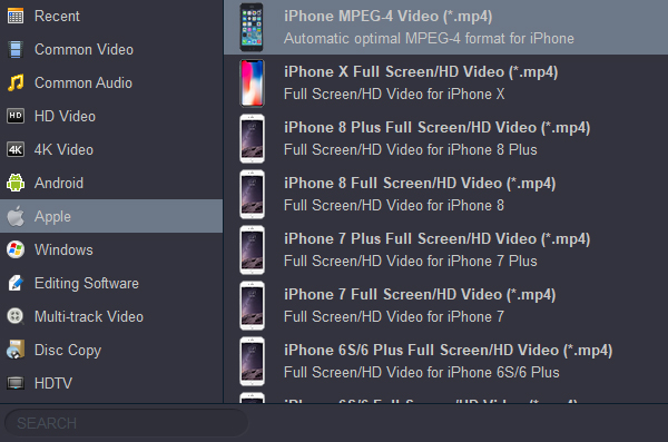 apple video format iphone