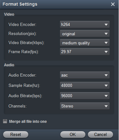 Acrok MXF Converter-Settings